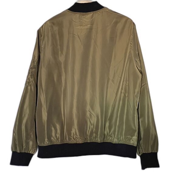 Zeagoo Lightweigh Satiny Bomber Jacket Olive Green Windbreaker Women's XL - Picture 2 of 8